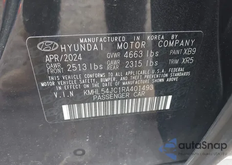 2024 Hyundai Sonata N Line из США, поврежденный, VIN KMHL54JC1RA401493